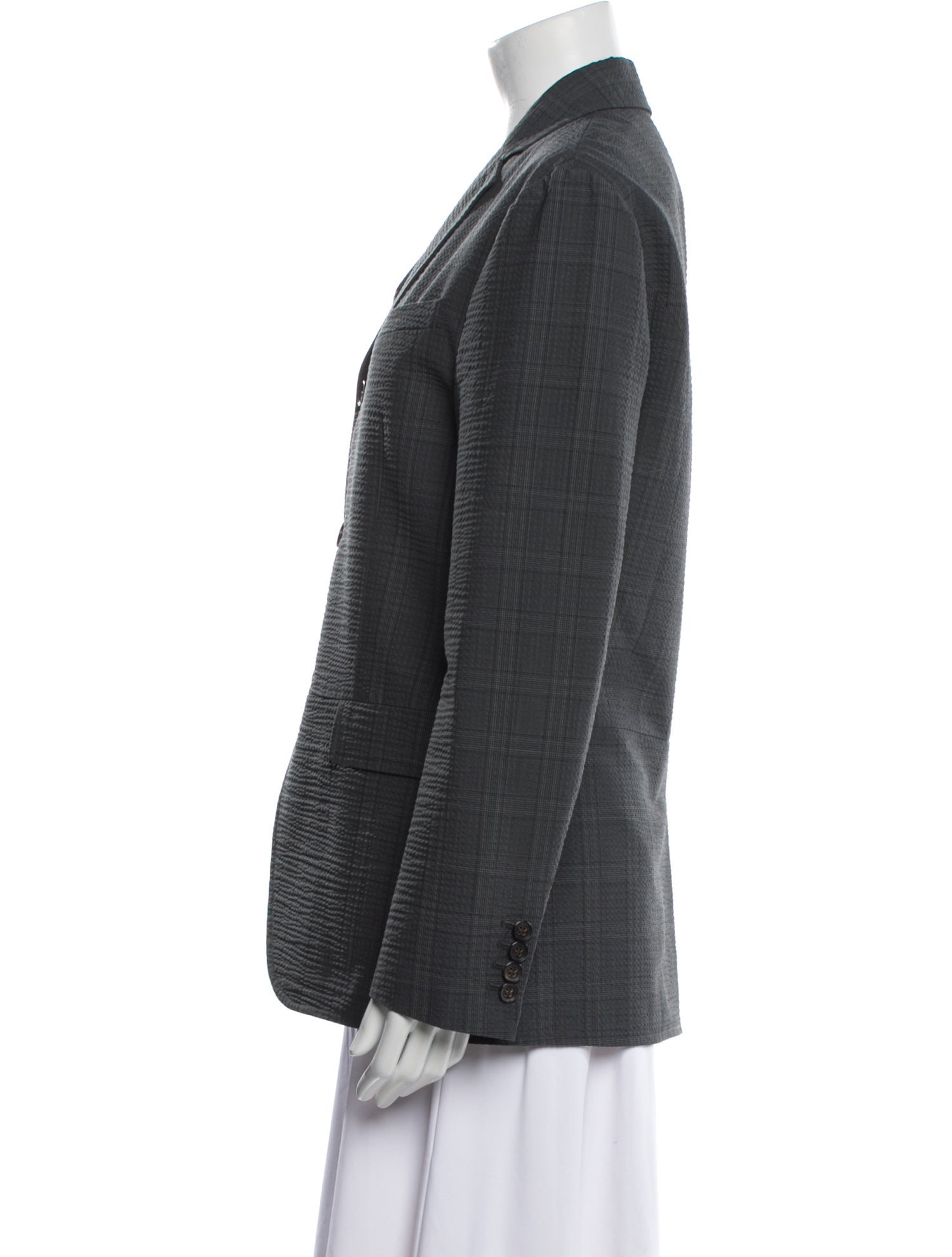 John Varvatos Wool Plaid Print Blazer