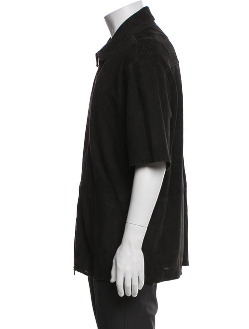 John Varvatos Goat Leather Overcoat