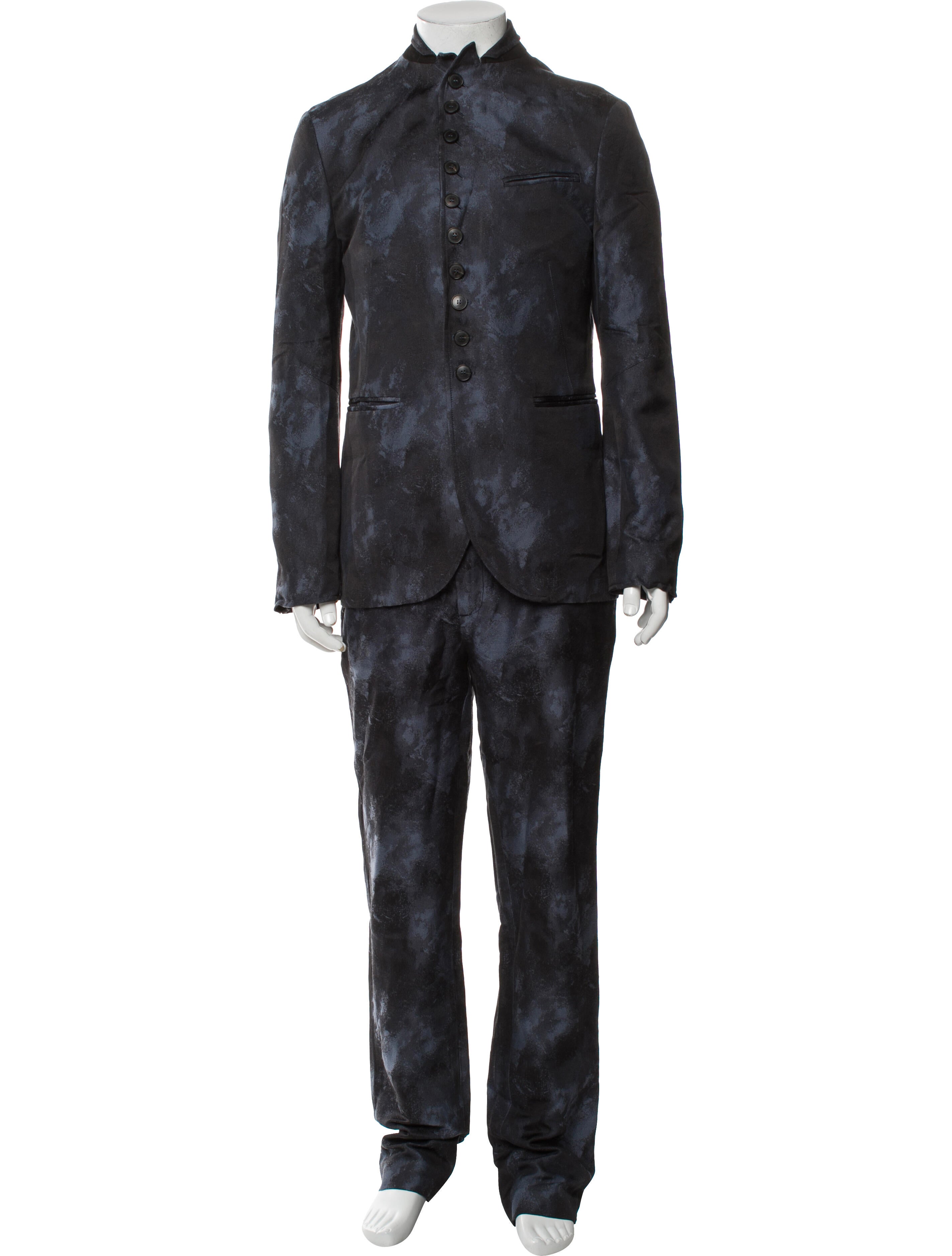 John Varvatos Printed Three-Piece Suit