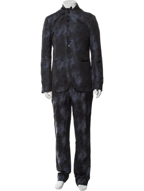 John Varvatos Printed Three-Piece Suit