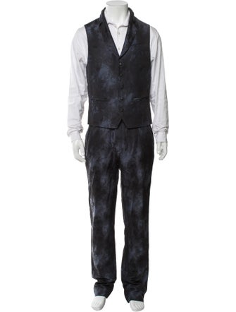 John Varvatos Printed Three-Piece Suit