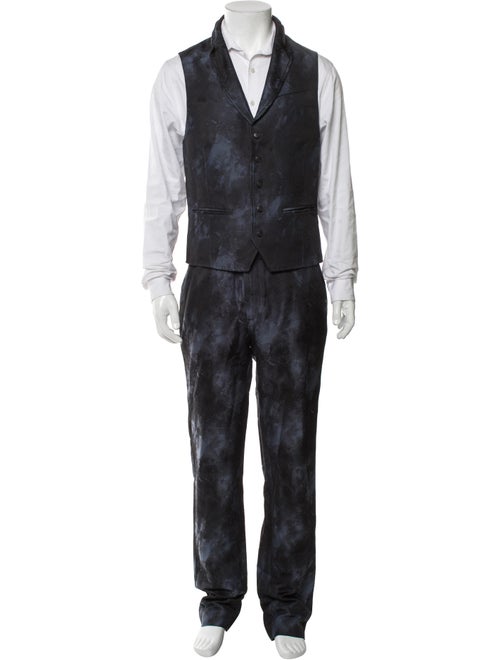 John Varvatos Printed Three-Piece Suit