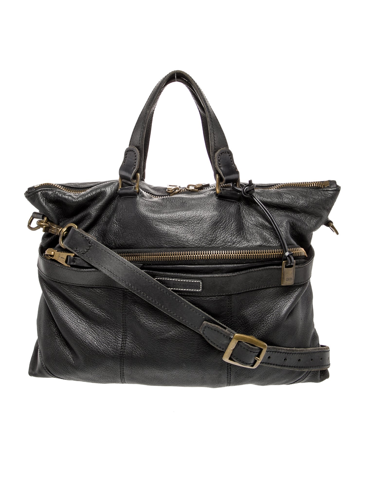 John Varvatos Leather Weekender Bag