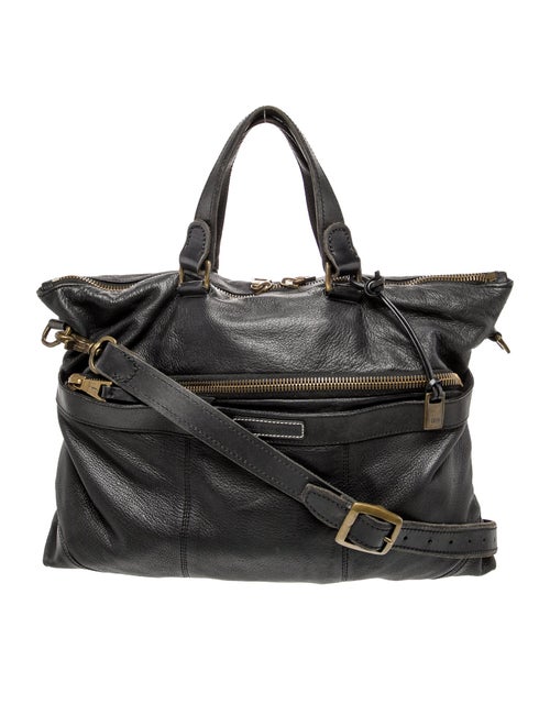 John Varvatos Leather Weekender Bag