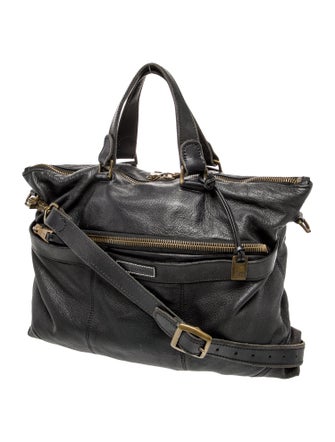 John Varvatos Leather Weekender Bag