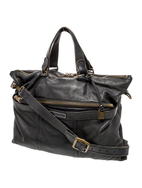 John Varvatos Leather Weekender Bag