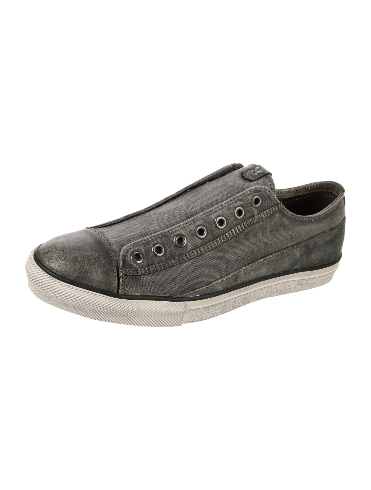 John Varvatos Canvas Distressed Accents Sneakers