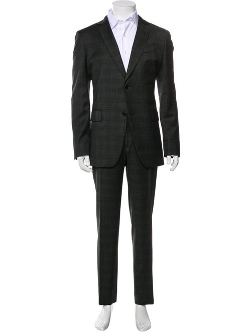 John Varvatos Wool Plaid Print Two-Piece Blazer