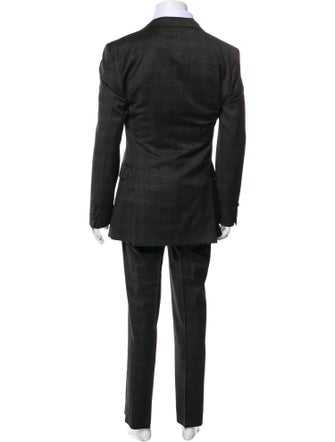 John Varvatos Wool Plaid Print Two-Piece Blazer