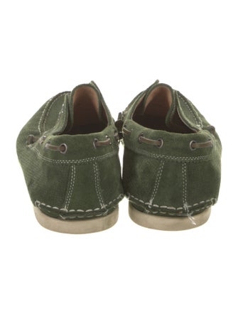 John Varvatos Suede Leather Trim Embellishment Boat Shoes