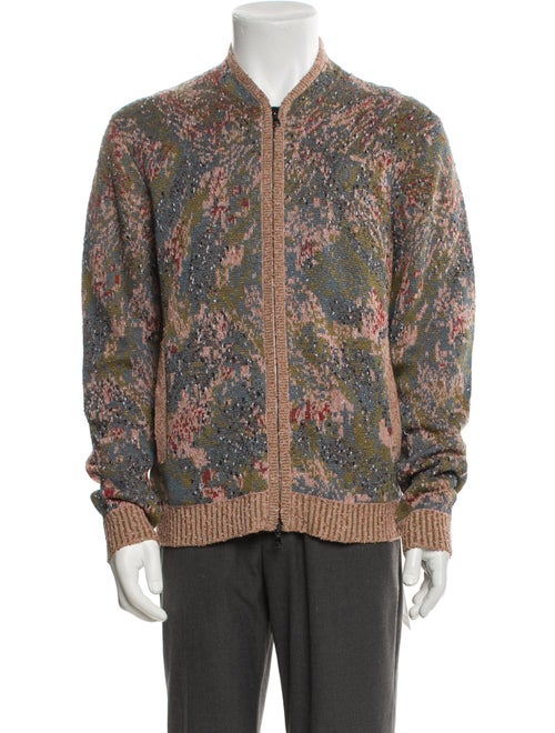 John Varvatos Printed V-Neck Cardigan