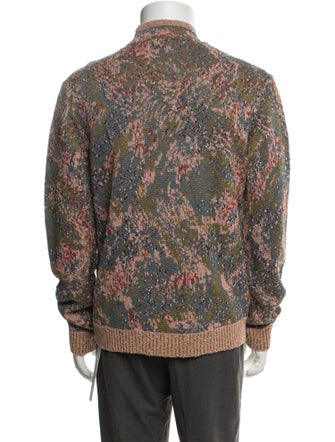 John Varvatos Printed V-Neck Cardigan