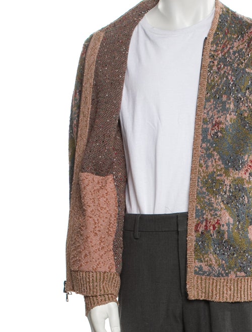 John Varvatos Printed V-Neck Cardigan