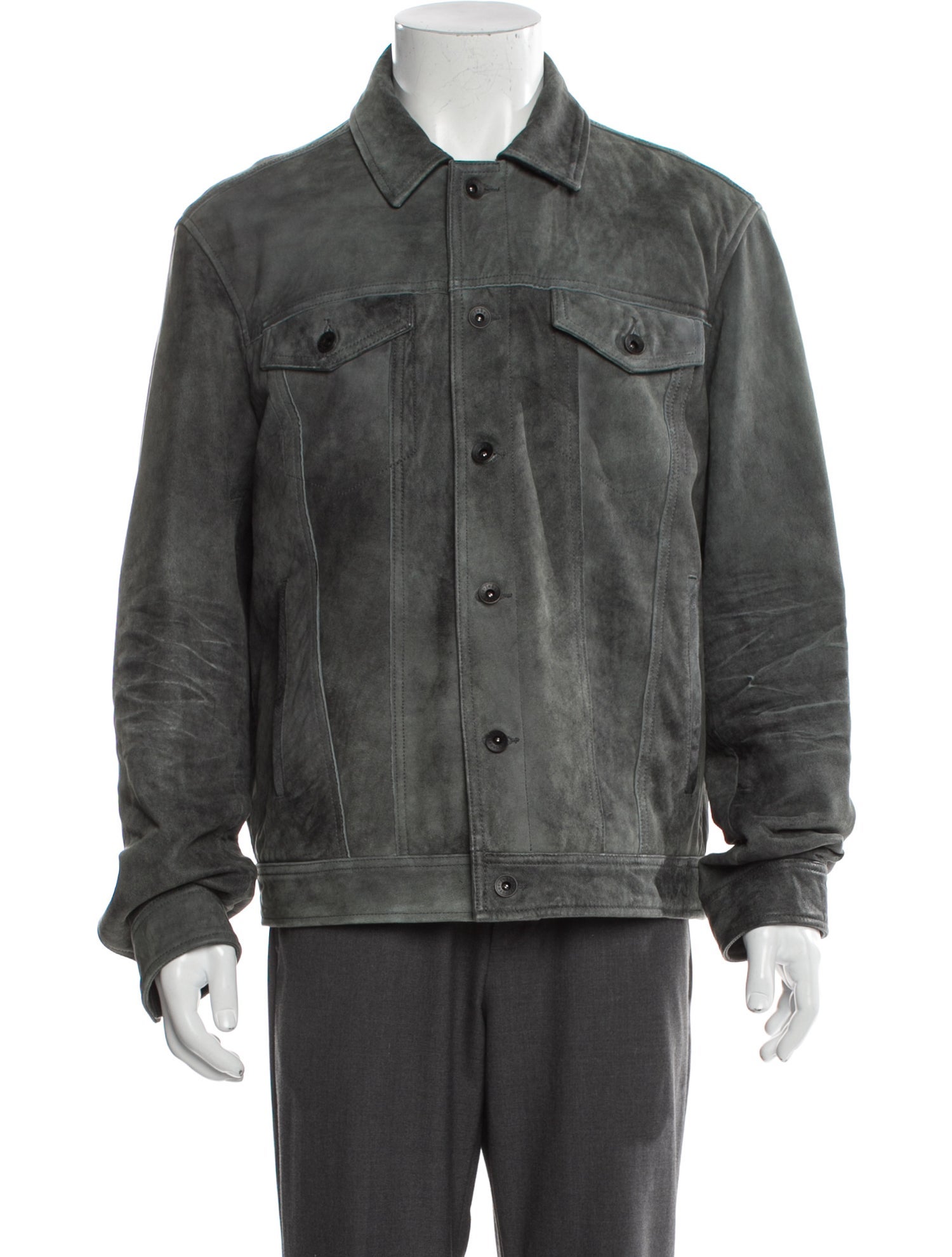 John Varvatos Leather Trucker Jacket