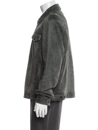 John Varvatos Leather Trucker Jacket