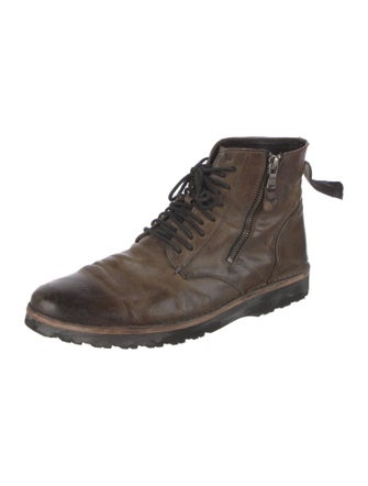 John Varvatos Leather Lace-Up Boots