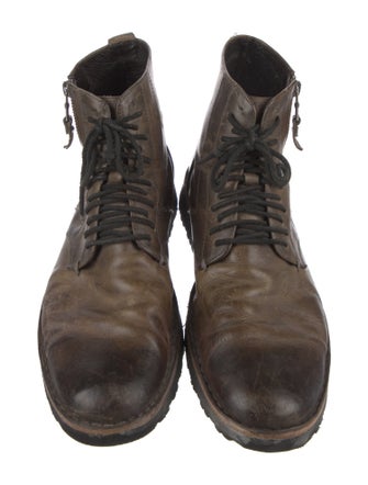 John Varvatos Leather Lace-Up Boots
