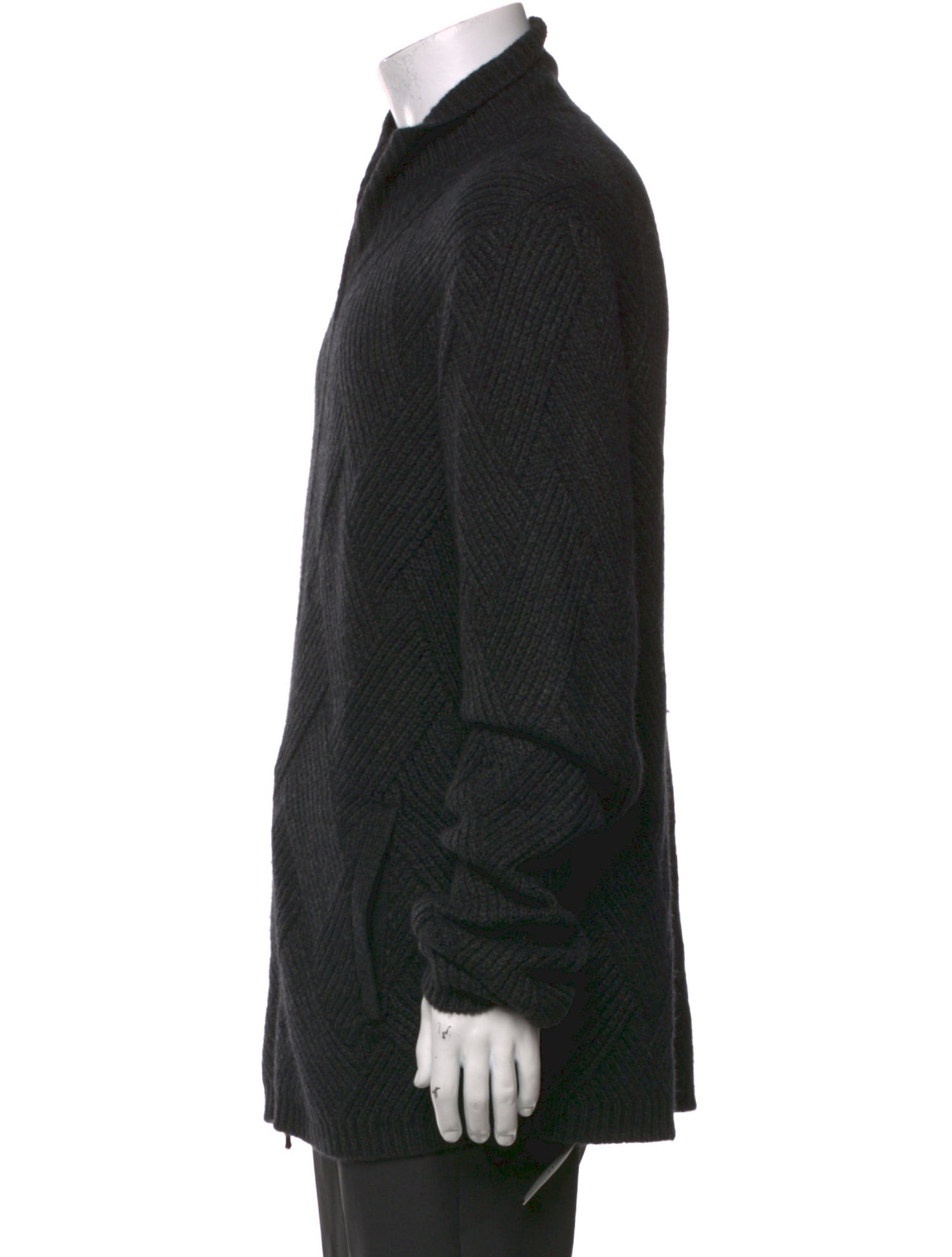 John Varvatos Wool Mock Neck Cardigan