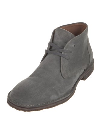 John Varvatos Suede Leather Trim Embellishment Lace-Up Boots