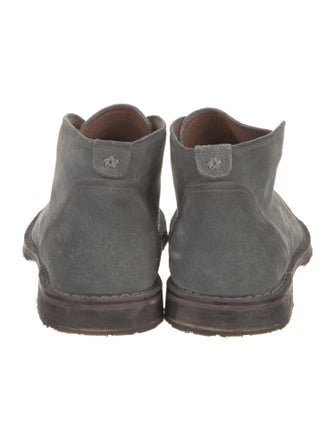 John Varvatos Suede Leather Trim Embellishment Lace-Up Boots