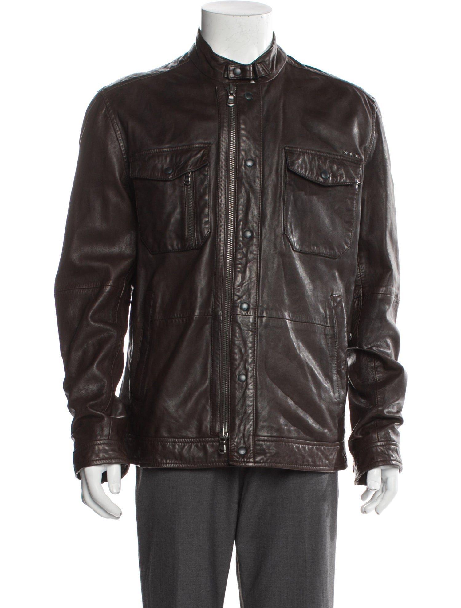 John Varvatos Eel Skin Moto Jacket