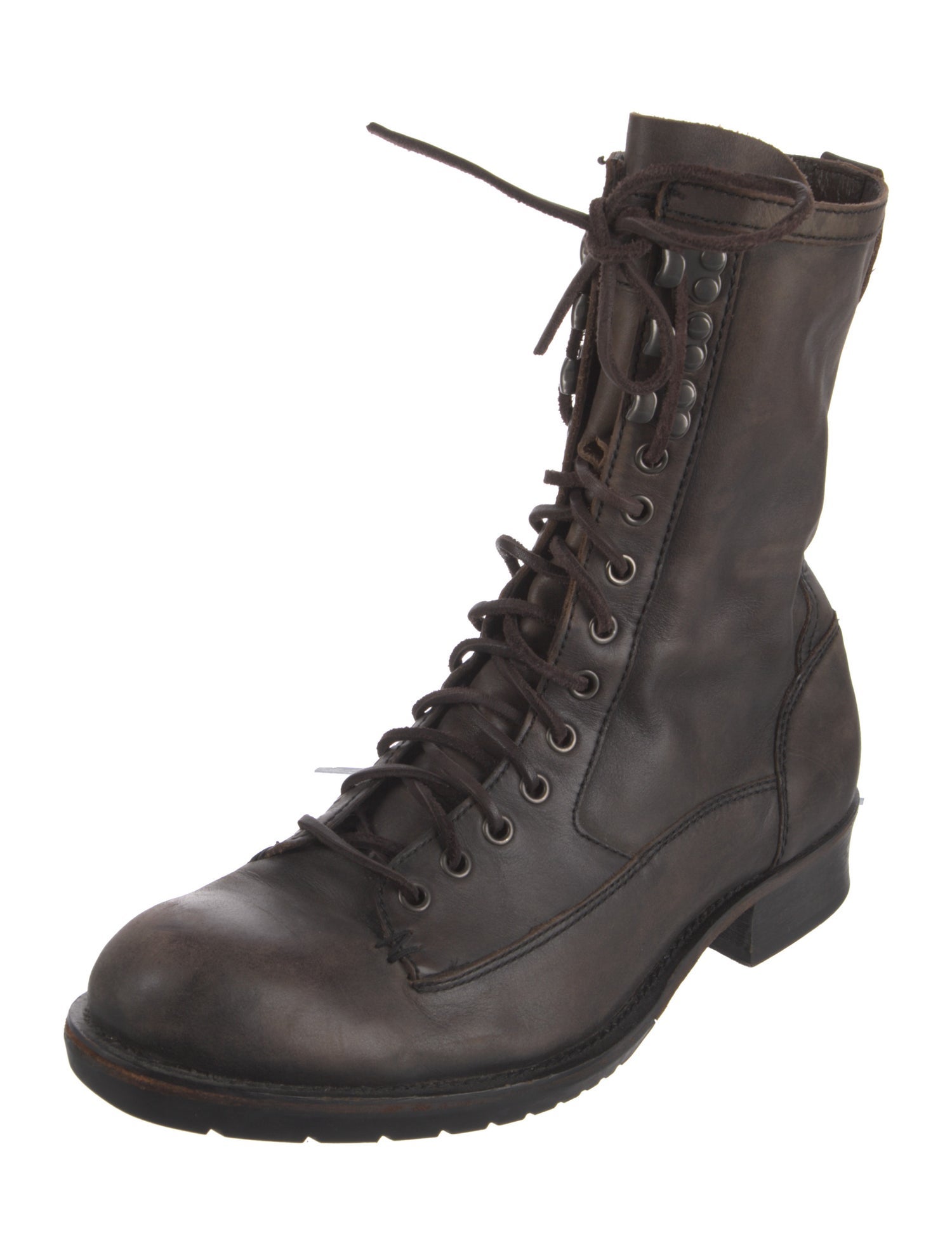 John Varvatos Leather Combat Boots
