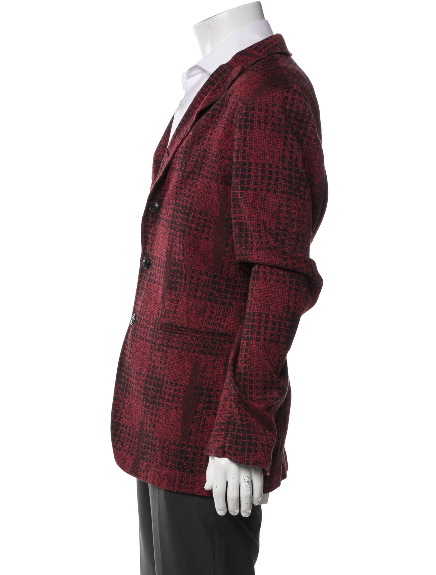 John Varvatos Plaid Print Peacoat