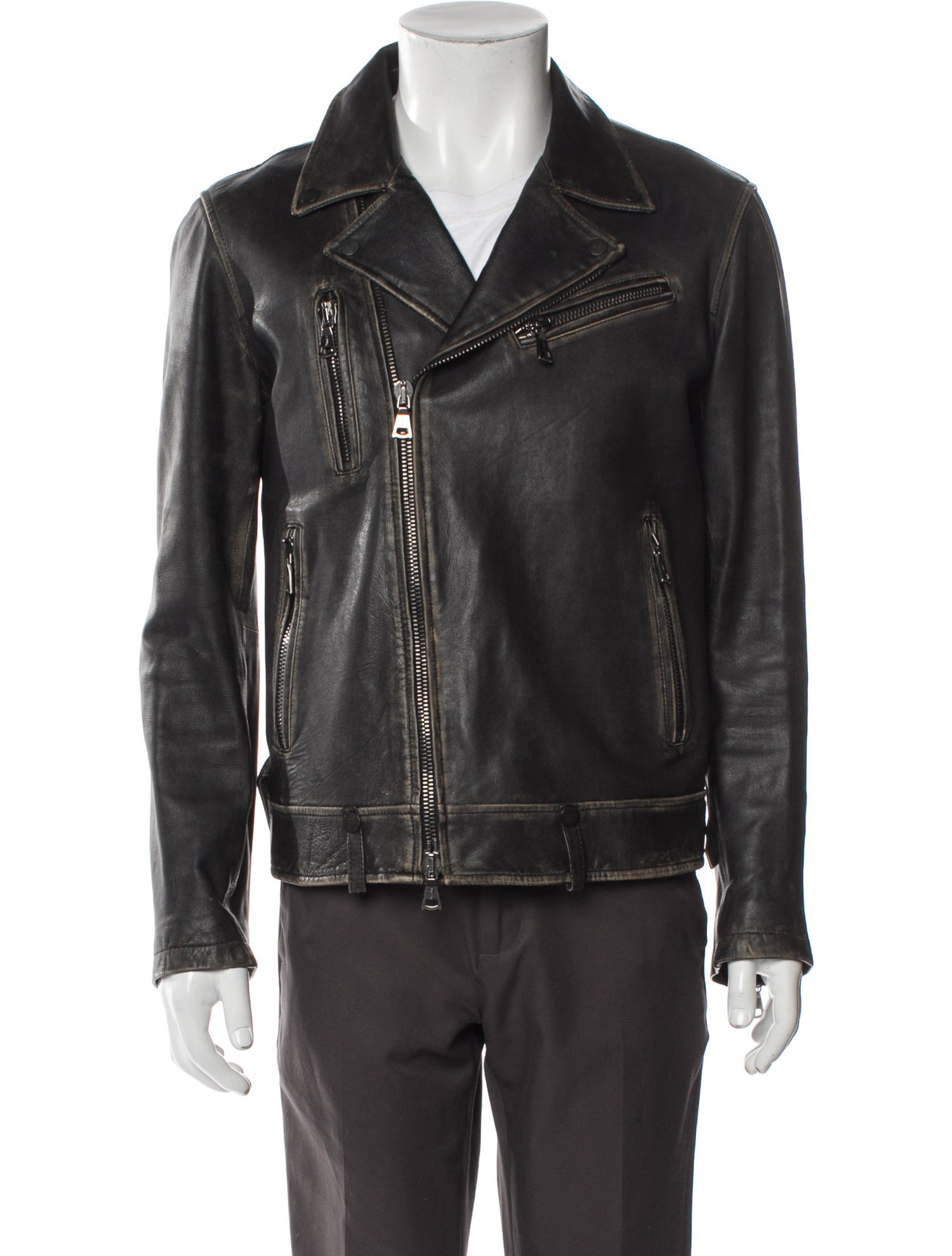John Varvatos Eel Skin Moto Jacket