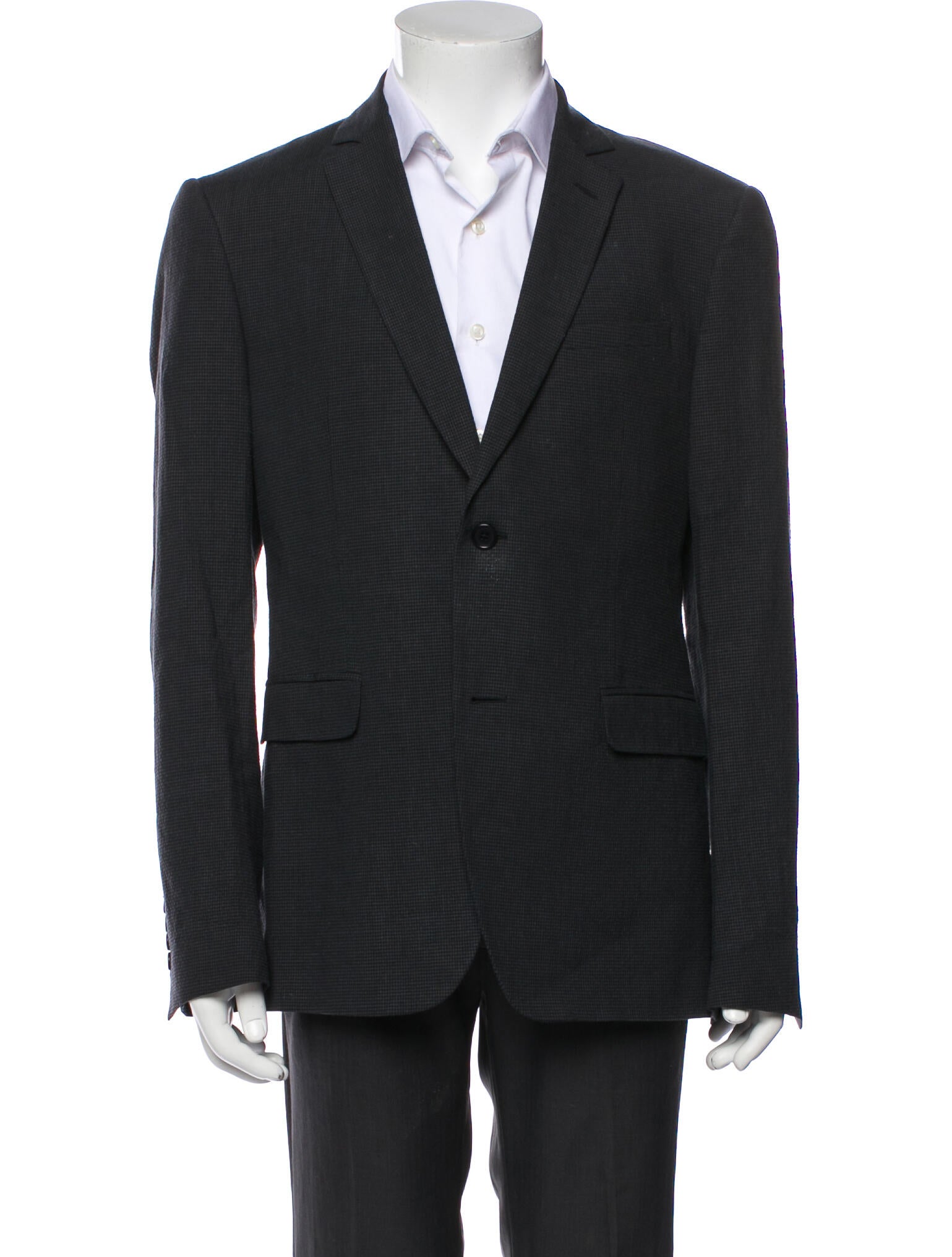 John Varvatos Plaid Print Peacoat