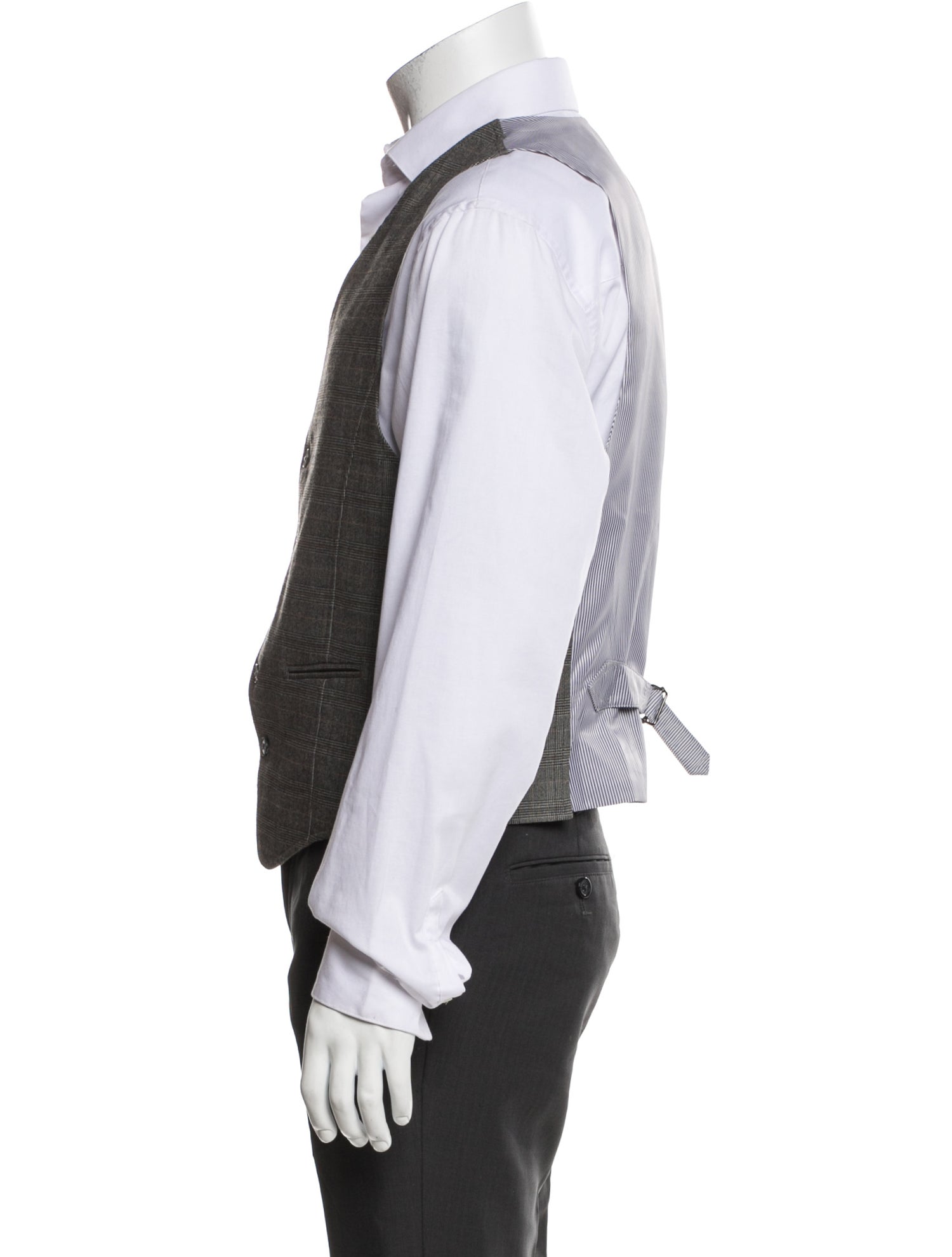 John Varvatos Plaid Print Suit Vest