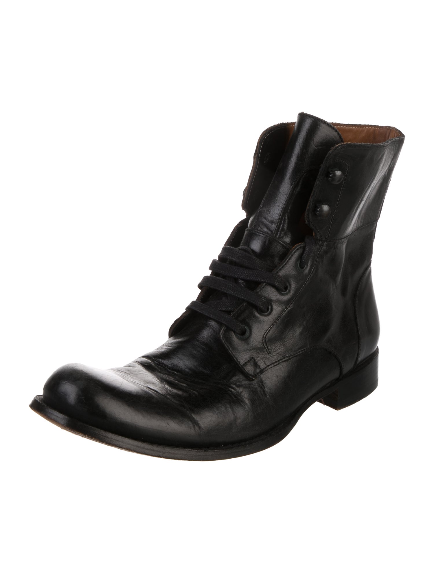 John Varvatos Leather Lace-Up Boots