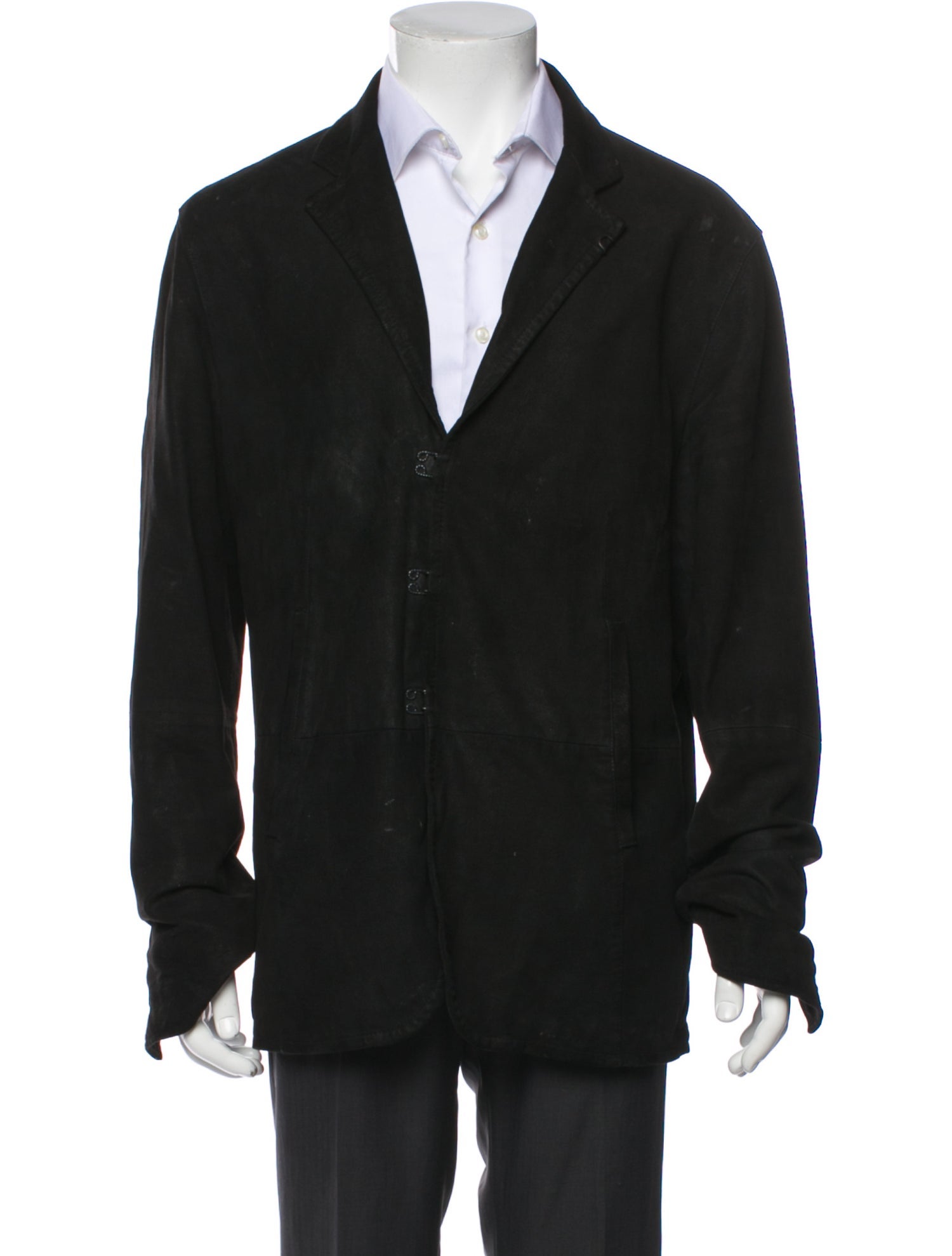 John Varvatos Goat Leather Peacoat