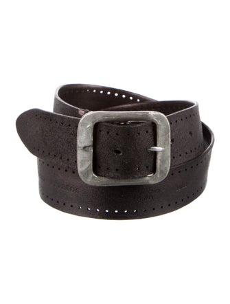 John Varvatos Leather Lasercut Accents Waist Belt