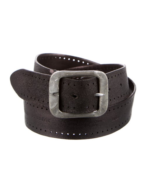 John Varvatos Leather Lasercut Accents Waist Belt