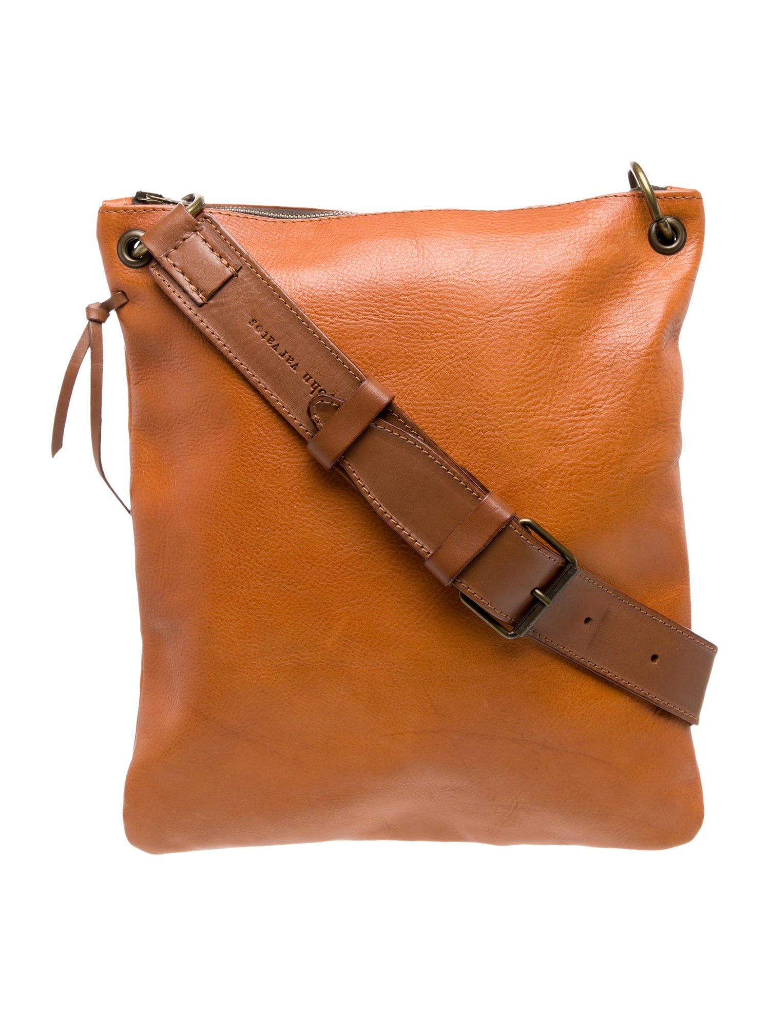 John Varvatos Leather Messenger Bag