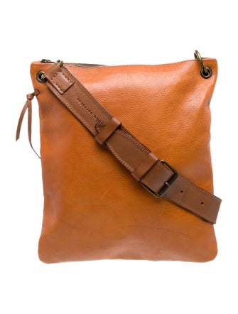 John Varvatos Leather Messenger Bag