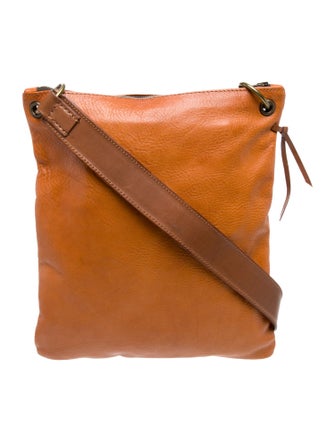 John Varvatos Leather Messenger Bag