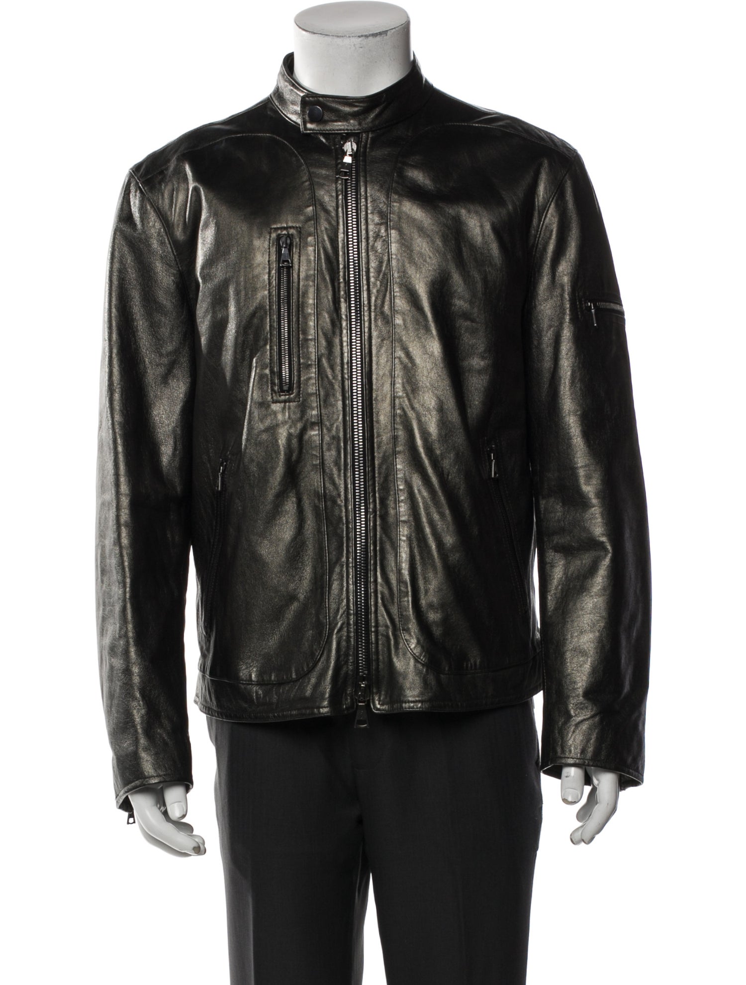 John Varvatos Lambskin Moto Jacket