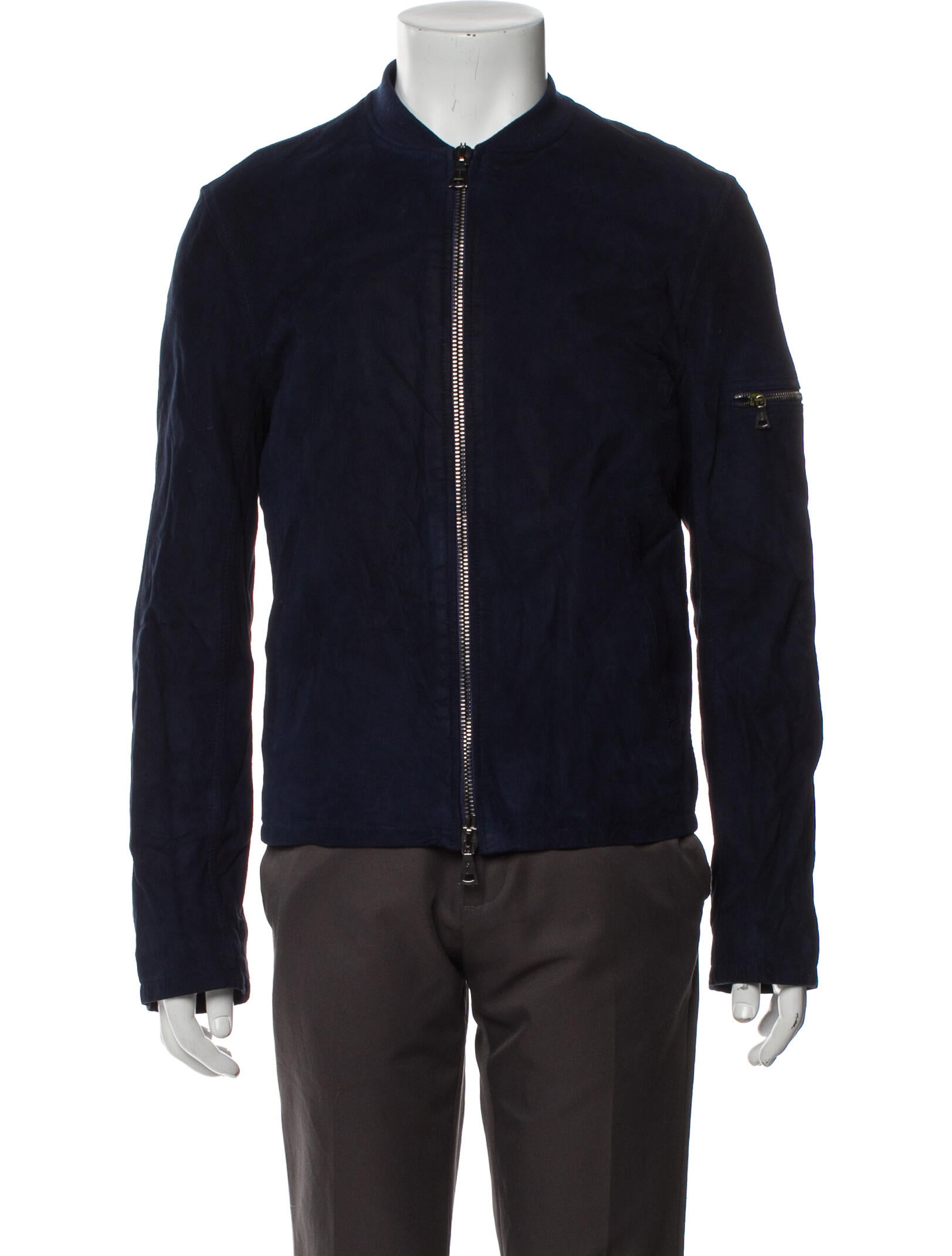 John Varvatos Leather Bomber Jacket