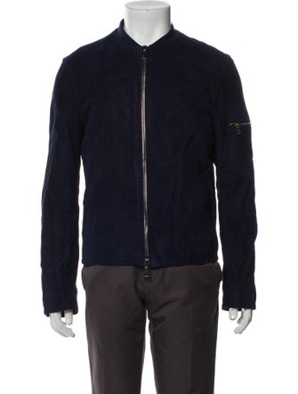 John Varvatos Leather Bomber Jacket