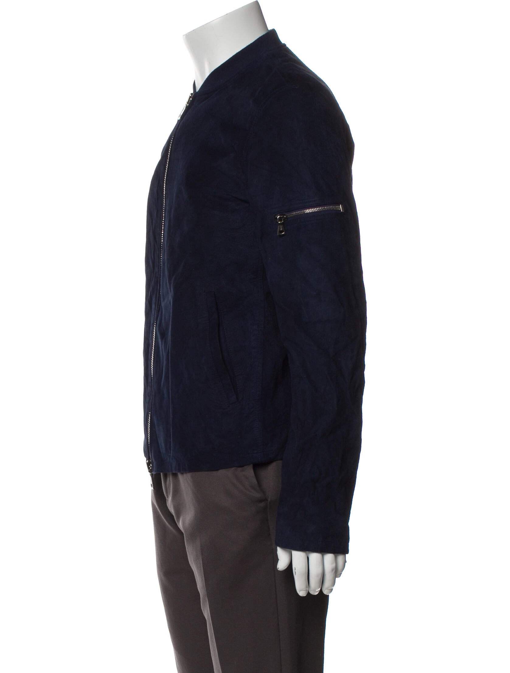 John Varvatos Leather Bomber Jacket