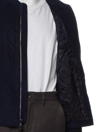 John Varvatos Leather Bomber Jacket
