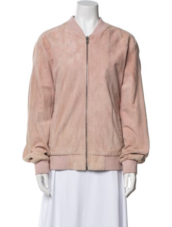 John Varvatos Leather Bomber Jacket