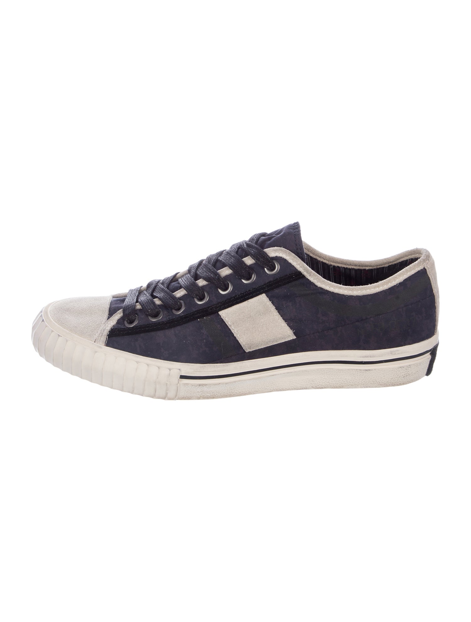 John Varvatos Suede Colorblock Pattern Sneakers
