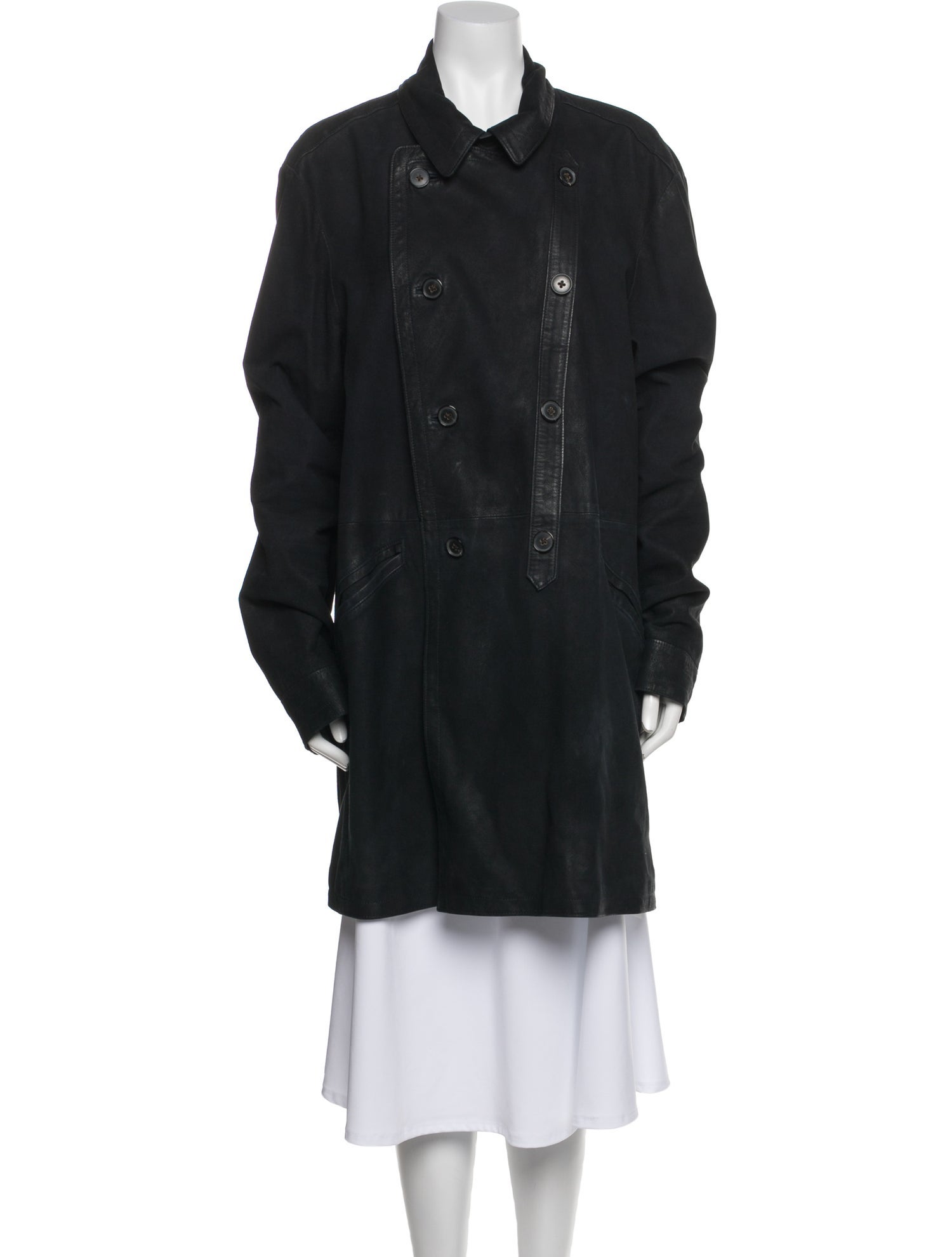 John Varvatos Goat Leather Denim Jacket