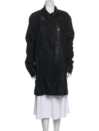 John Varvatos Goat Leather Denim Jacket