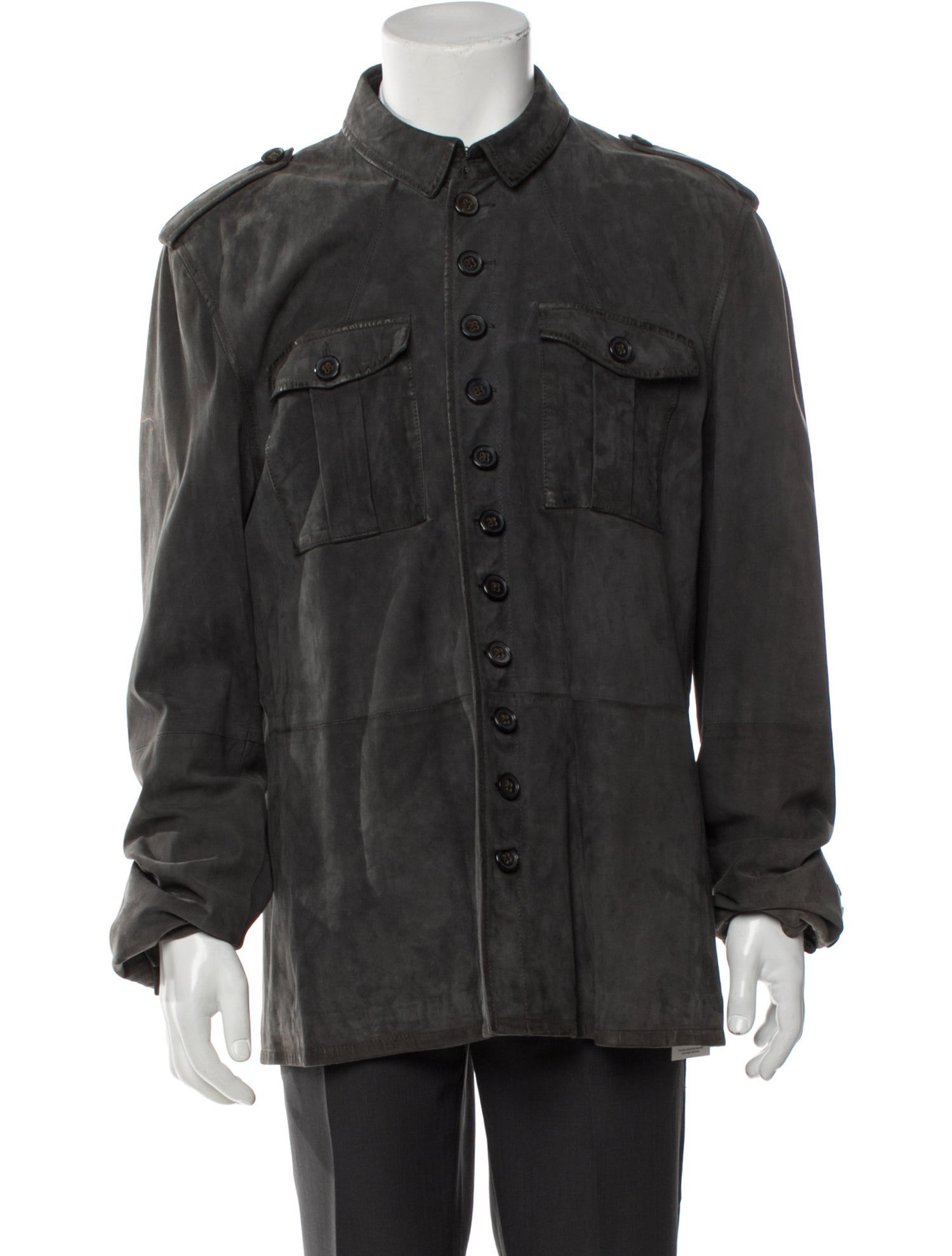 John Varvatos Goat Leather Utility Jacket