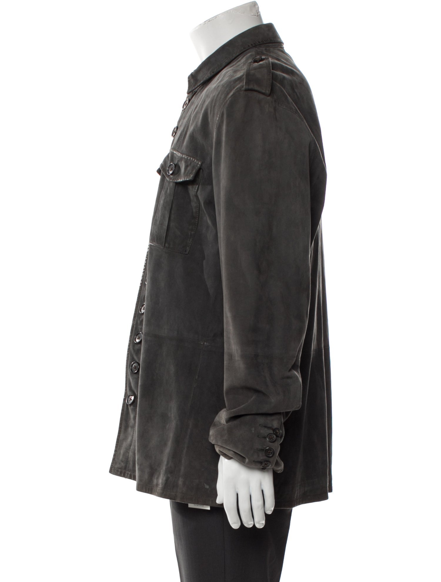 John Varvatos Goat Leather Utility Jacket