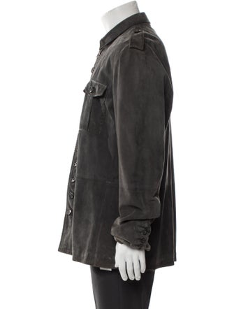 John Varvatos Goat Leather Utility Jacket