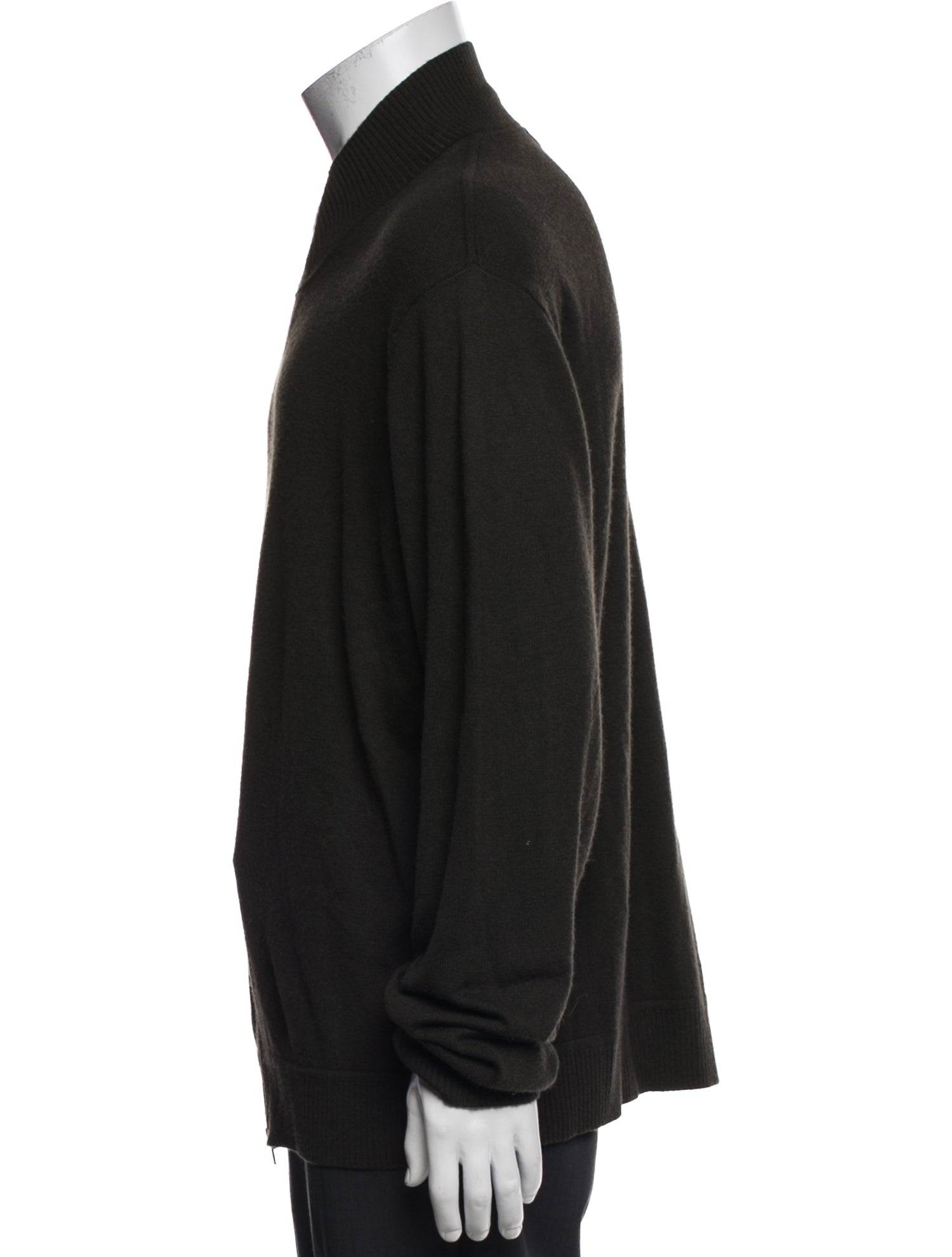 John Varvatos Wool Mock Neck Cardigan